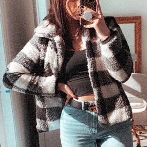 Black and white plaid jacket